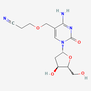 molecular formula C13H18N4O5 B1435771 Cytidine, 5-[(2-cyanoethoxy)methyl]-2'-deoxy- CAS No. 188411-05-4