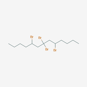 5,7,7,9-Tetrabromotridecane