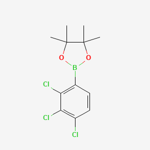 molecular formula C12H14BCl3O2 B1435774 4,4,5,5-Tetramethyl-2-(2,3,4-trichlorophenyl)-1,3,2-dioxaborolane CAS No. 1165935-95-4