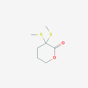 3,3-Bis(methylsulfanyl)oxan-2-one