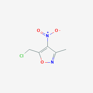 molecular formula C5H5ClN2O3 B1435805 5-(Chloromethyl)-3-methyl-4-nitro-1,2-oxazole CAS No. 1835764-98-1