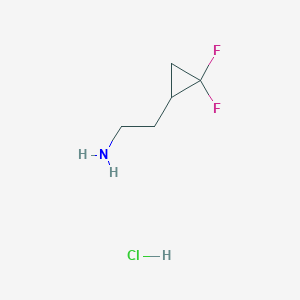 molecular formula C5H10ClF2N B1435809 2-(2,2-Difluorocyclopropyl)ethan-1-amine hydrochloride CAS No. 2031258-87-2