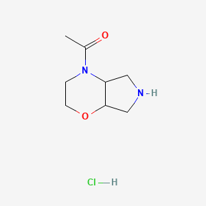molecular formula C8H15ClN2O2 B1435811 1-{Octahydropyrrolo[3,4-b]morpholin-4-yl}ethan-1-one hydrochloride CAS No. 1865205-84-0