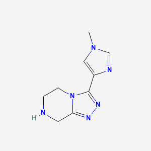 molecular formula C9H12N6 B1435816 1-甲基-4-{5H,6H,7H,8H-[1,2,4]三唑并[4,3-a]哒嗪-3-基}-1H-咪唑 CAS No. 2044927-37-7