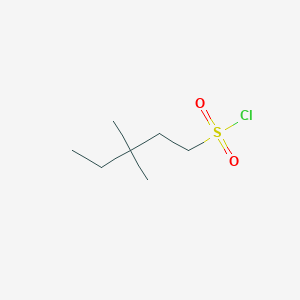 molecular formula C7H15ClO2S B1435817 3,3-Dimethylpentane-1-sulfonyl chloride CAS No. 1999777-81-9