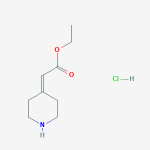 molecular formula C9H16ClNO2 B1435818 Ethyl 2-(piperidin-4-ylidene)acetate hydrochloride CAS No. 1638759-96-2