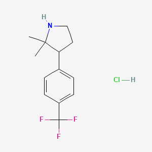 molecular formula C13H17ClF3N B1435826 2,2-Dimethyl-3-[4-(trifluoromethyl)phenyl]pyrrolidine hydrochloride CAS No. 2059935-66-7