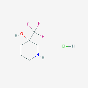 molecular formula C6H11ClF3NO B1435828 3-(Trifluoromethyl)piperidin-3-ol hydrochloride CAS No. 1417794-45-6