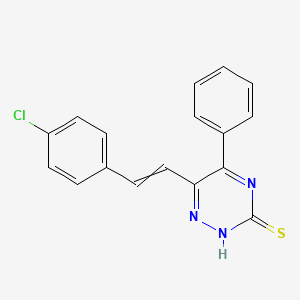 6-[2-(4-Chlorophenyl)ethenyl]-5-phenyl-1,2,4-triazine-3(2H)-thione