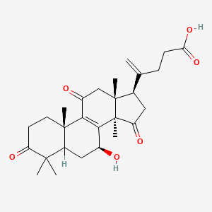 molecular formula C27H36O6 B1435842 4-[(7S,10S,13R,14R,17R)-7-Hydroxy-4,4,10,13,14-pentamethyl-3,11,15-trioxo-1,2,5,6,7,12,16,17-octahydrocyclopenta[a]phenanthren-17-yl]pent-4-enoic acid CAS No. 852936-69-7