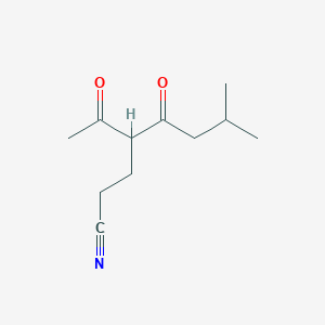 4-Acetyl-7-methyl-5-oxooctanenitrile