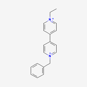 molecular formula C19H20N2+2 B14358731 4,4'-Bipyridinium, 1-ethyl-1'-(phenylmethyl)- CAS No. 94148-09-1