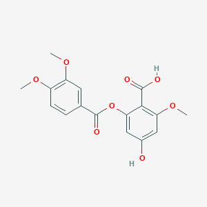 2-[(3,4-Dimethoxybenzoyl)oxy]-4-hydroxy-6-methoxybenzoic acid