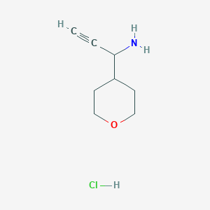 molecular formula C8H14ClNO B1435876 1-(Oxan-4-yl)prop-2-yn-1-amine hydrochloride CAS No. 1989659-83-7