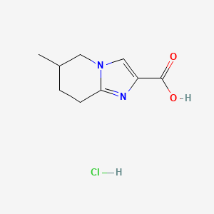 molecular formula C9H13ClN2O2 B1435878 6-甲基-5H,6H,7H,8H-咪唑并[1,2-a]吡啶-2-羧酸盐酸盐 CAS No. 2060006-29-1