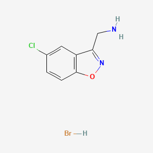 molecular formula C8H8BrClN2O B1435886 （5-氯-1,2-苯并恶唑-3-基）甲胺氢溴酸盐 CAS No. 2097936-28-0