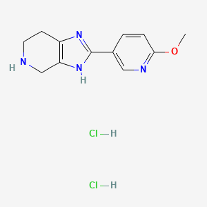 molecular formula C12H16Cl2N4O B1435890 2-(6-甲氧基吡啶-3-基)-4,5,6,7-四氢-1H-咪唑并[4,5-c]吡啶二盐酸盐 CAS No. 2108830-69-7