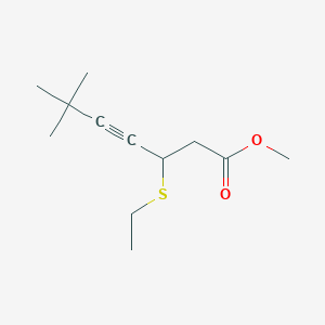 molecular formula C12H20O2S B14358906 Methyl 3-(ethylsulfanyl)-6,6-dimethylhept-4-ynoate CAS No. 96183-66-3