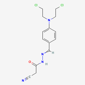 molecular formula C14H16Cl2N4O B14358939 N-[[4-[bis(2-chloroethyl)amino]phenyl]methylideneamino]-2-cyanoacetamide CAS No. 92298-18-5