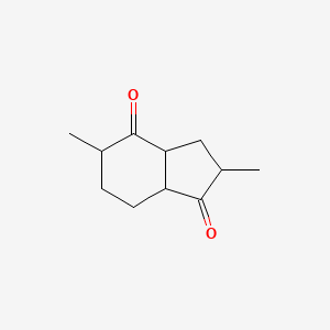 molecular formula C11H16O2 B14359006 2,5-Dimethylhexahydro-1H-indene-1,4(2H)-dione CAS No. 92000-44-7