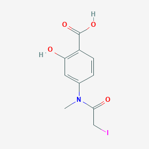 molecular formula C10H10INO4 B14359030 2-Hydroxy-4-[(iodoacetyl)(methyl)amino]benzoic acid CAS No. 90917-38-7