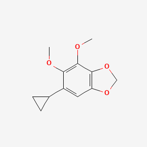 molecular formula C12H14O4 B14359075 6-Cyclopropyl-4,5-dimethoxy-2H-1,3-benzodioxole CAS No. 94358-39-1