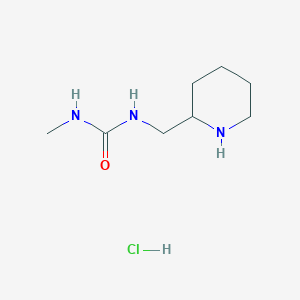molecular formula C8H18ClN3O B1435915 3-甲基-1-[(哌啶-2-基)甲基]脲盐酸盐 CAS No. 2060024-20-4
