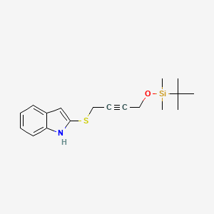 2-[(4-{[tert-Butyl(dimethyl)silyl]oxy}but-2-yn-1-yl)sulfanyl]-1H-indole