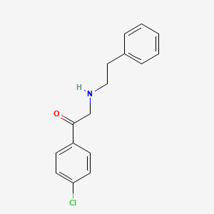 molecular formula C16H16ClNO B14359186 1-(4-Chlorophenyl)-2-[(2-phenylethyl)amino]ethan-1-one CAS No. 91068-88-1