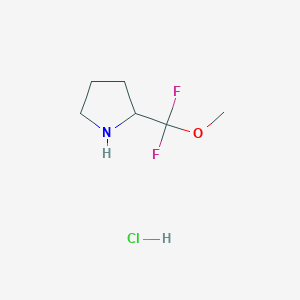molecular formula C6H12ClF2NO B1435921 2-[二氟(甲氧基)甲基]吡咯烷盐酸盐 CAS No. 2097933-47-4