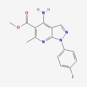 molecular formula C15H13FN4O2 B1435922 Methyl 4-amino-1-(4-fluorophenyl)-6-methyl-1h-pyrazolo[3,4-b]pyridine-5-carboxylate CAS No. 2173115-80-3
