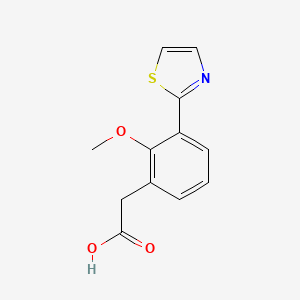 molecular formula C12H11NO3S B14359312 [2-Methoxy-3-(1,3-thiazol-2-yl)phenyl]acetic acid CAS No. 91526-23-7