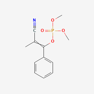 molecular formula C12H14NO4P B14359373 2-Cyano-1-phenylprop-1-en-1-yl dimethyl phosphate CAS No. 91918-23-9