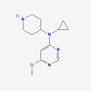 molecular formula C13H20N4O B1435946 N-环丙基-6-甲氧基-N-(哌啶-4-基)嘧啶-4-胺 CAS No. 2097937-35-2