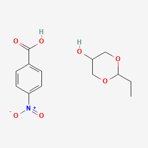 molecular formula C13H17NO7 B14359528 2-Ethyl-1,3-dioxan-5-ol;4-nitrobenzoic acid CAS No. 92883-23-3