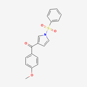 molecular formula C18H15NO4S B14359530 1H-Pyrrole, 3-(4-methoxybenzoyl)-1-(phenylsulfonyl)- CAS No. 91917-45-2