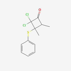 2,2-Dichloro-3,4-dimethyl-3-(phenylsulfanyl)cyclobutan-1-one