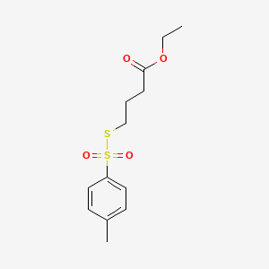 molecular formula C13H18O4S2 B14359584 Ethyl 4-[(4-methylbenzene-1-sulfonyl)sulfanyl]butanoate CAS No. 94354-52-6