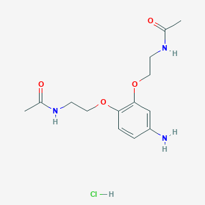 molecular formula C14H22ClN3O4 B1435969 N,N'-[(4-氨基-1,2-苯基)双(氧乙烷-2,1-二基)]二乙酰胺盐酸盐 CAS No. 2109439-76-9