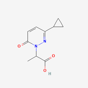 molecular formula C10H12N2O3 B1435992 2-(3-环丙基-6-氧代-1,6-二氢哒嗪-1-基)丙酸 CAS No. 2090401-08-2