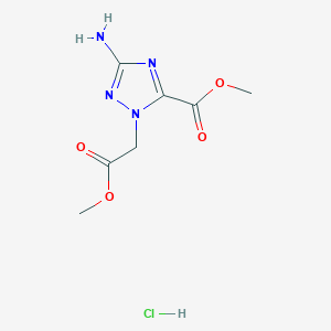 molecular formula C7H11ClN4O4 B1436015 盐酸 3-氨基-1-(2-甲氧基-2-氧代乙基)-1h-1,2,4-三唑-5-甲酸甲酯 CAS No. 2109189-03-7