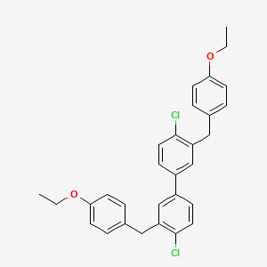 molecular formula C30H28Cl2O2 B1436019 4,4'-二氯-3,3'-双(4-乙氧基苄基)-1,1'-联苯 CAS No. 2176485-21-3