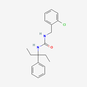 molecular formula C19H23ClN2O B14360342 N-[(2-Chlorophenyl)methyl]-N'-(3-phenylpentan-3-yl)urea CAS No. 91849-81-9