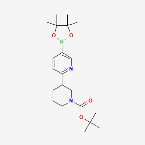 B1436035 Tert-butyl 3-(5-(4,4,5,5-tetramethyl-1,3,2-dioxaborolan-2-yl)pyridin-2-yl)piperidine-1-carboxylate CAS No. 2068065-28-9