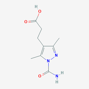 3-(1-Carbamoyl-3,5-dimethyl-1H-pyrazol-4-yl)propanoic acid