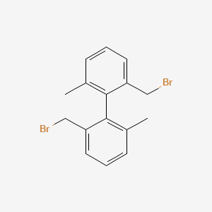 molecular formula C16H16Br2 B14360451 2,2'-Bis(bromomethyl)-6,6'-dimethyl-1,1'-biphenyl CAS No. 93010-59-4