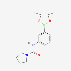 molecular formula C17H25BN2O3 B1436046 N-(3-(4,4,5,5-四甲基-1,3,2-二氧杂硼环-2-基)苯基)吡咯烷-1-甲酰胺 CAS No. 874299-00-0