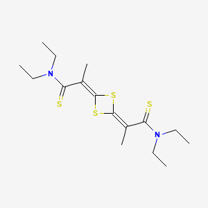 2-[4-[1-(diethylamino)-1-sulfanylidenepropan-2-ylidene]-1,3-dithietan-2-ylidene]-N,N-diethylpropanethioamide