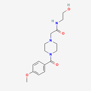 molecular formula C16H23N3O4 B14360650 N-(2-Hydroxyethyl)-2-[4-(4-methoxybenzoyl)piperazin-1-yl]acetamide CAS No. 94747-39-4