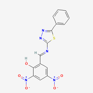 2,4-dinitro-6-[(E)-(5-phenyl-1,3,4-thiadiazol-2-yl)iminomethyl]phenol